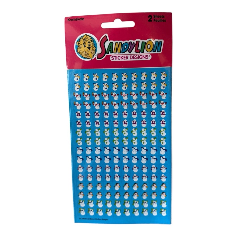 2003 SandyLion Snowman Maxi Stickers 2 Sheets Kromekote Sealed